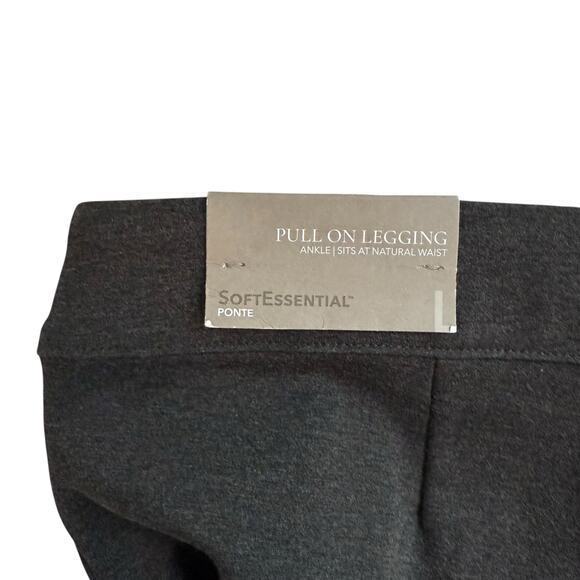 NWT Soft Surroundings SoftEssential Ponte Leggings Charcoal Heather Gray Size L - Picture 9 of 11